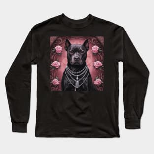 Black Staffy Long Sleeve T-Shirt